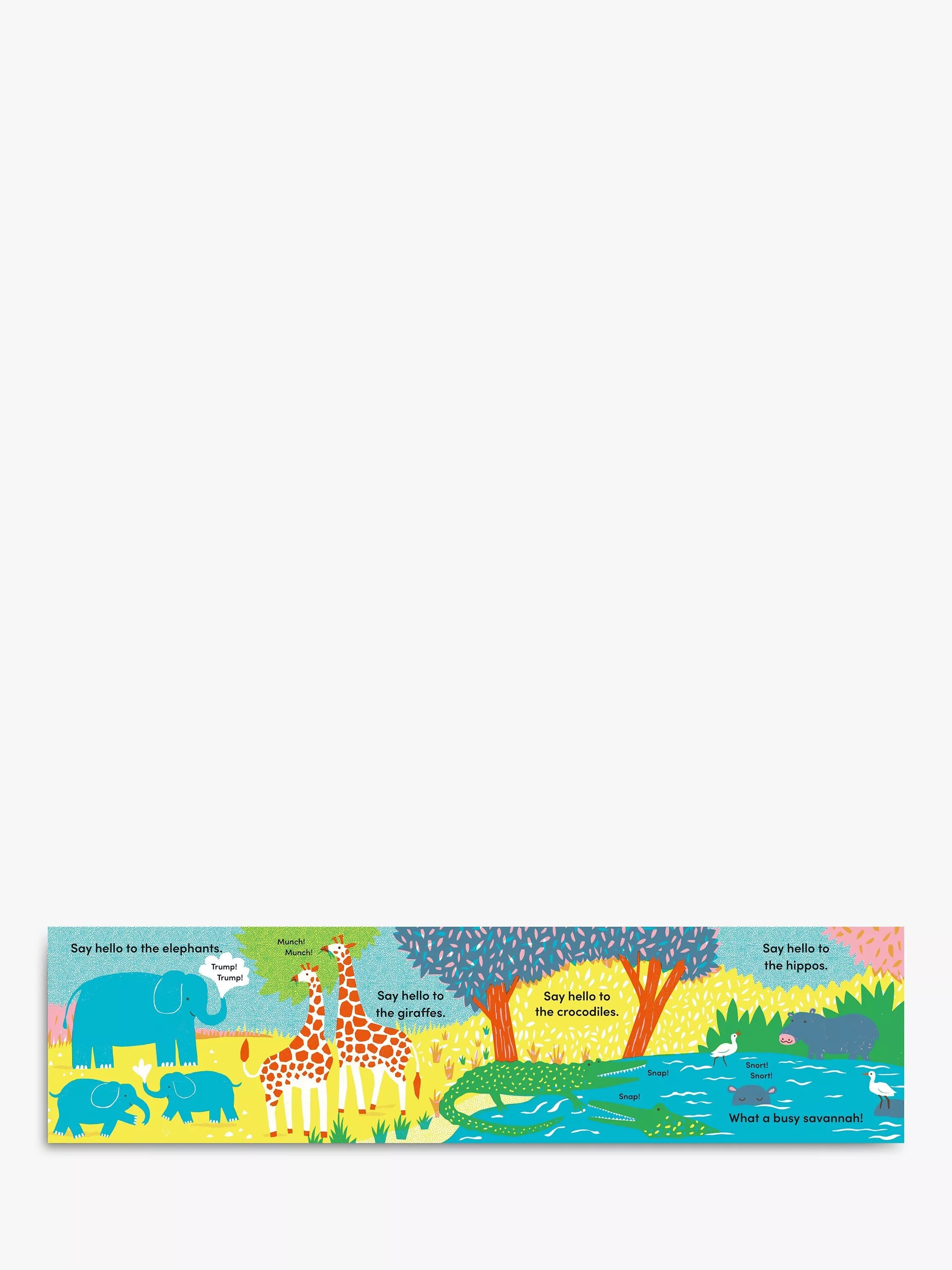 Louise Lockhart Tummy Time Safari fold-out board book - British product