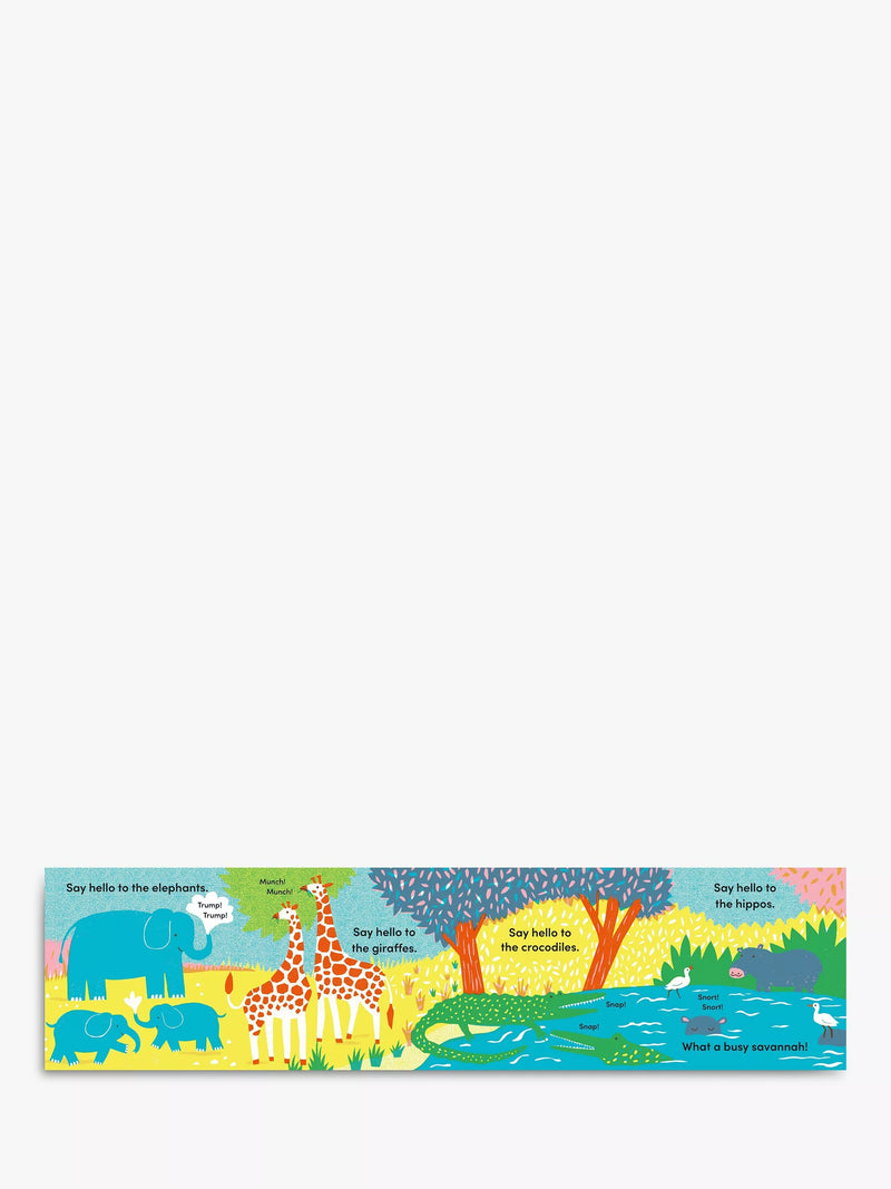 Louise Lockhart Tummy Time Safari fold-out board book - British product