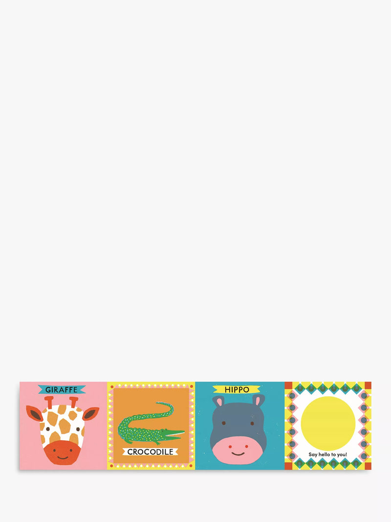 Louise Lockhart Tummy Time Safari fold-out board book - British product