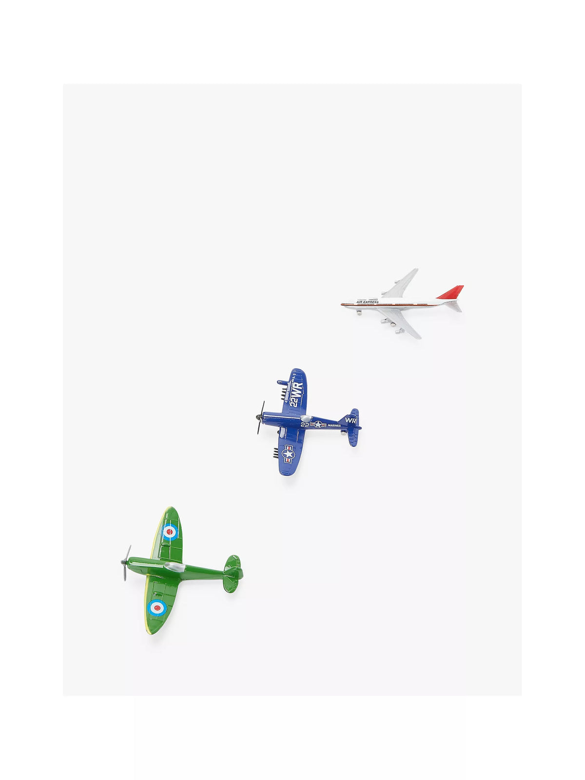 John Lewis assorted toy planes pack of 3, UK version