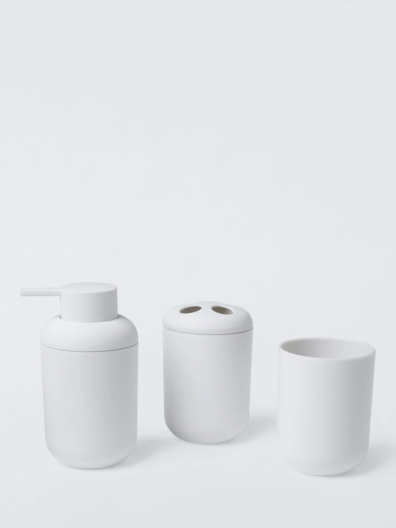 John Lewis essential toothbrush holder white matte plastic - British product