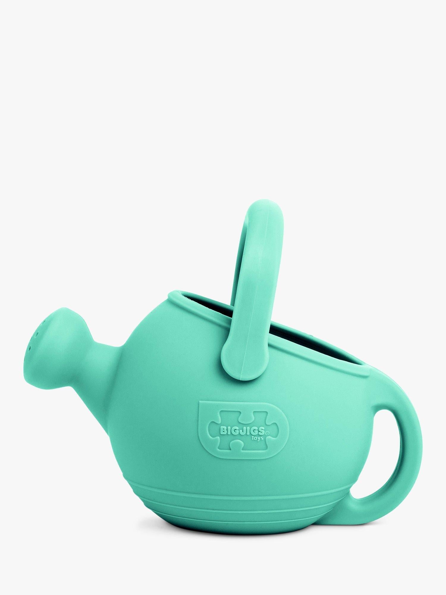 Bigjigs Toys silicone watering can eggshell green, imported from the UK