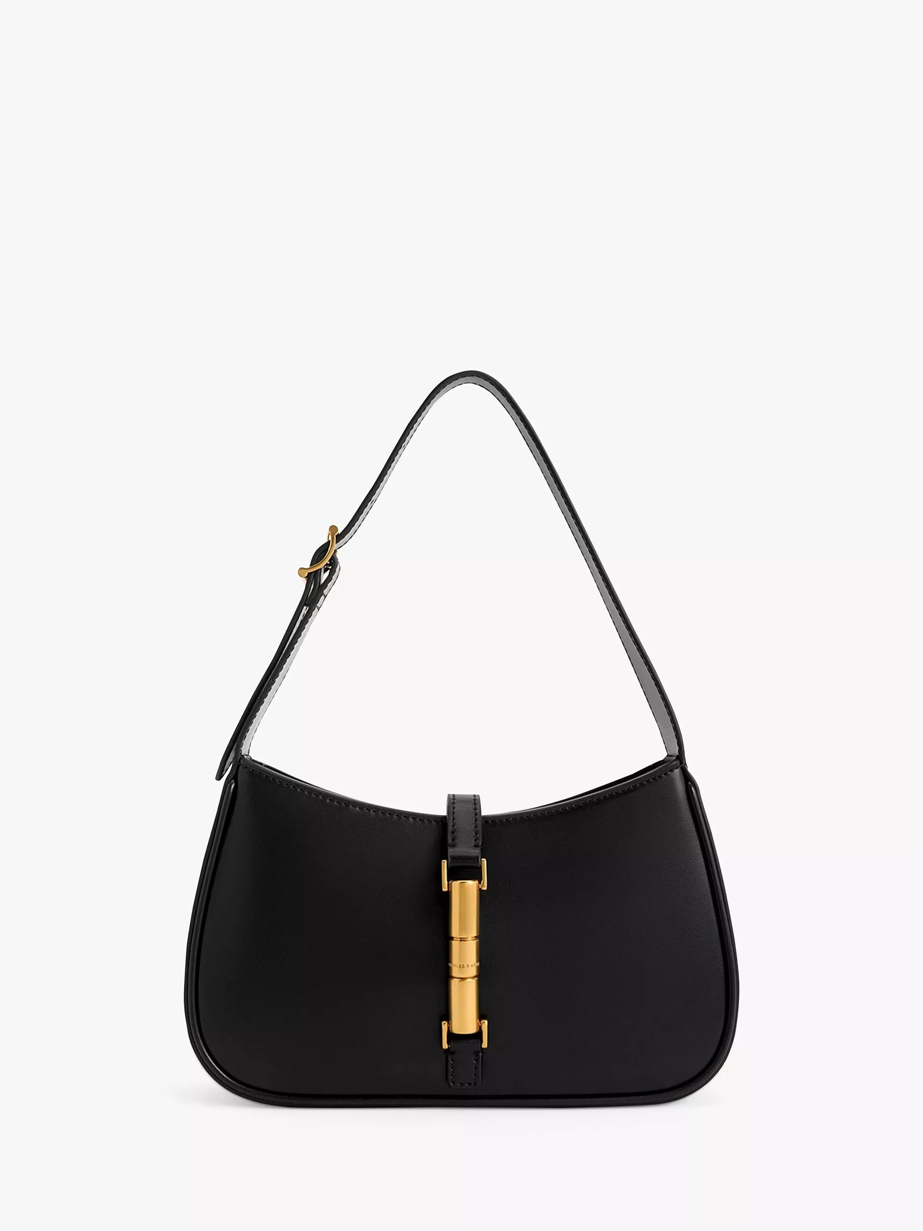 CHARLES & KEITH Cesia Faux Leather Shoulder Bag, Black
