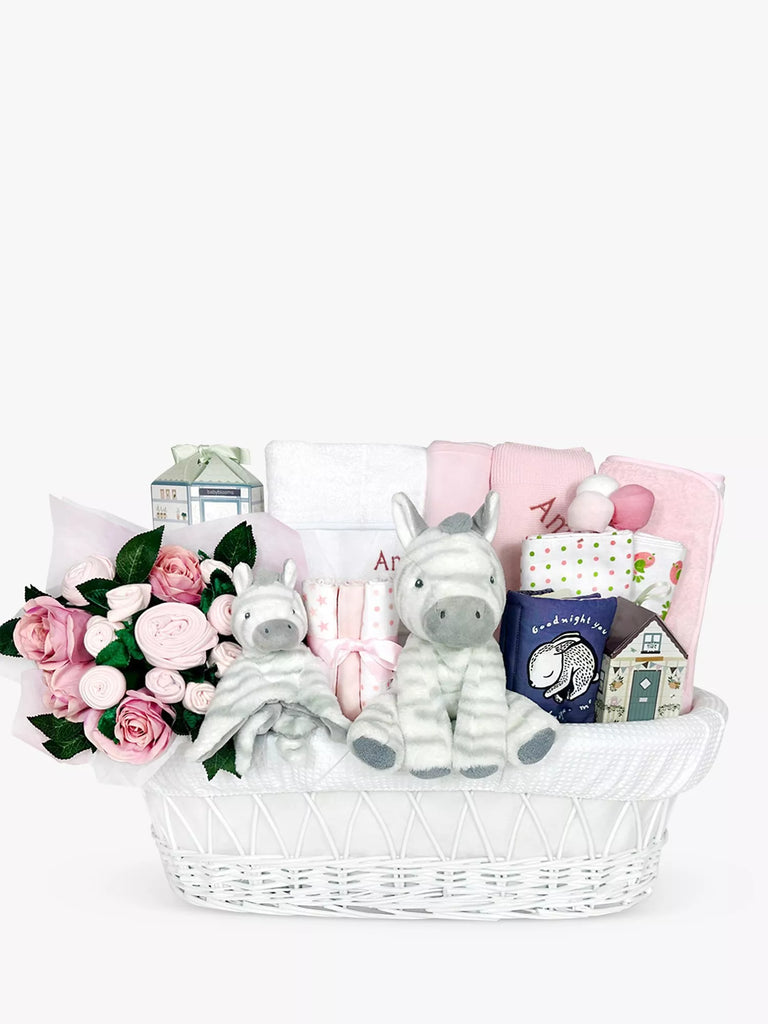 Babyblooms Zebra Moses Basket Baby Gift Hamper