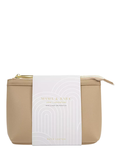 John Lewis Katie Loxton Mummy & Baby Organiser Pouch Pack of 2 Tan/White- Buy online at McGrocer