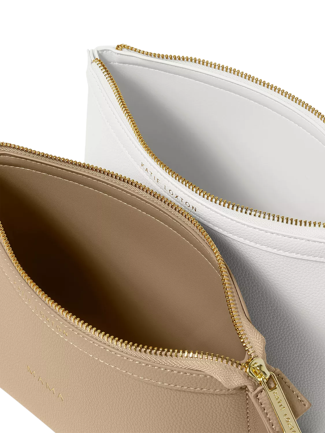 Katie Loxton Mummy & Baby Organiser Pouches Tan White (British brand)