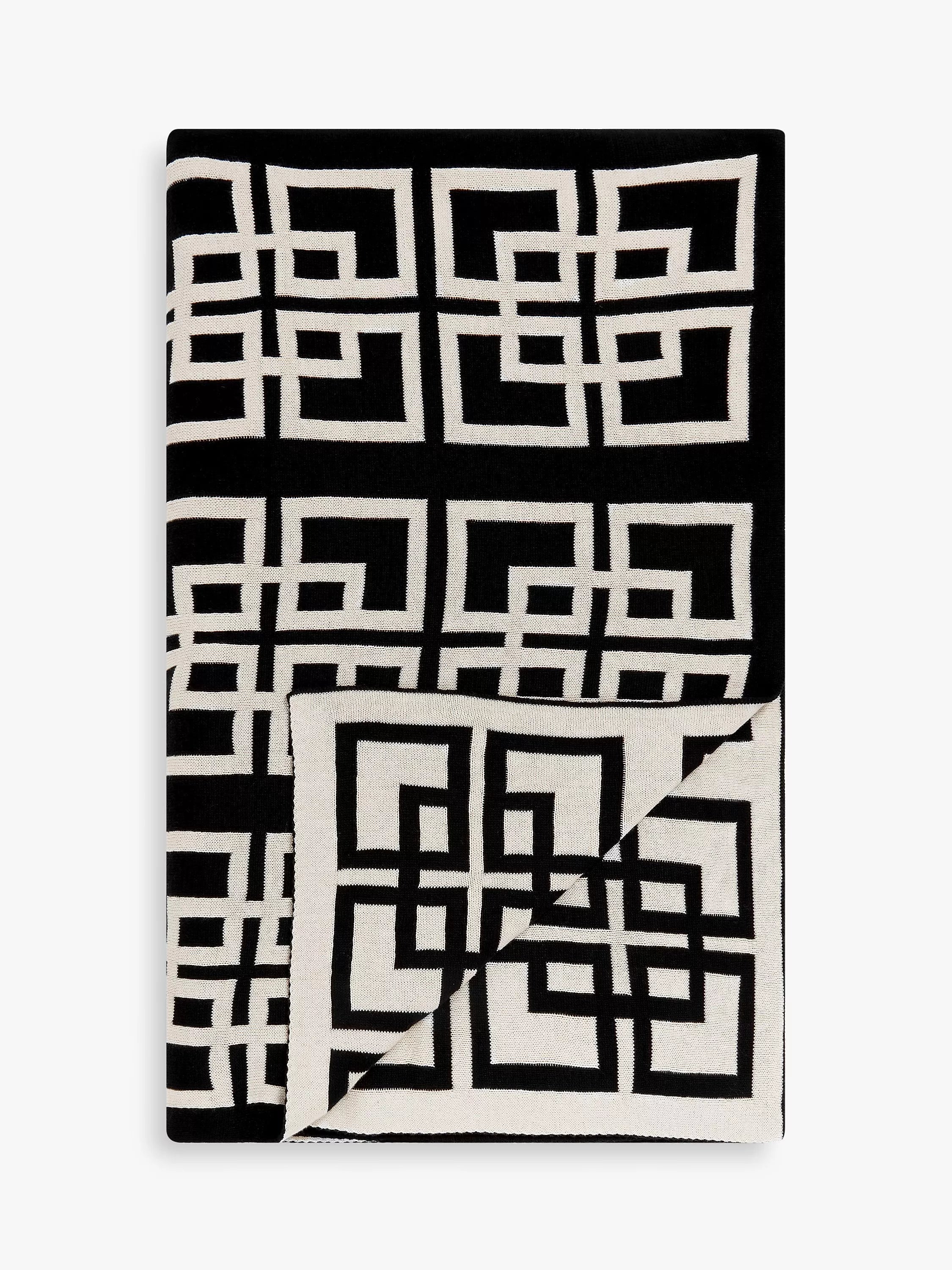 John Lewis chain geo knitted throw black 140x190cm (British brand)