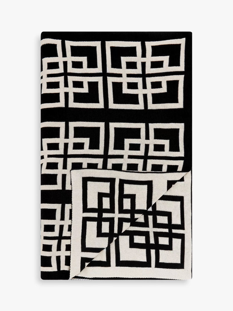 John Lewis chain geo knitted throw black 140x190cm (British brand)