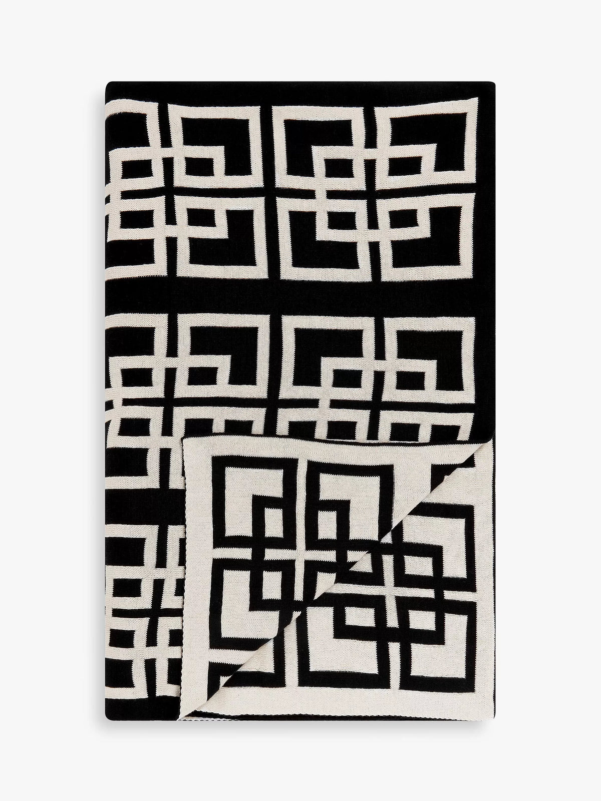 John Lewis chain geo knitted throw black 140x190cm (British brand)
