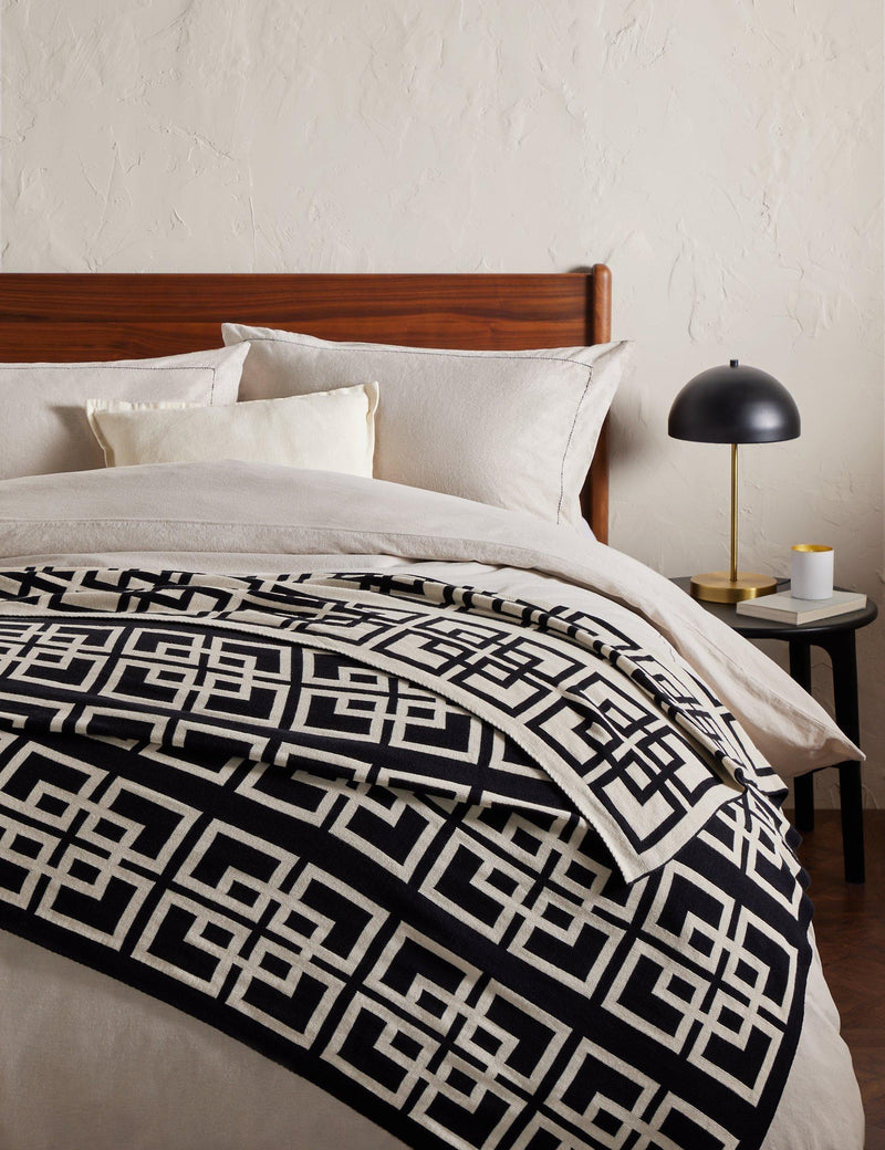 John Lewis chain geo knitted throw black 140x190cm (British brand)