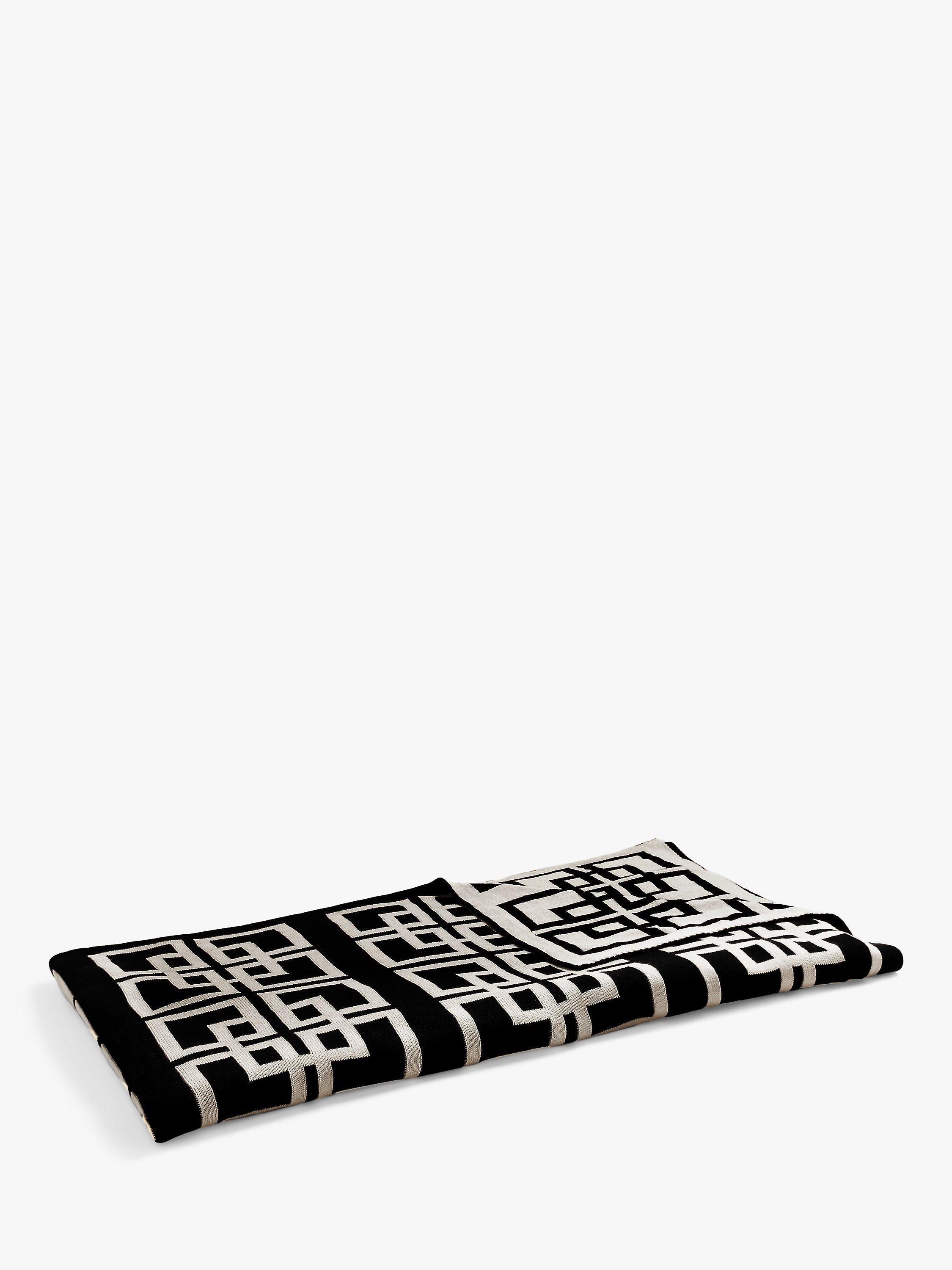 John Lewis chain geo knitted throw black 140x190cm (British brand)