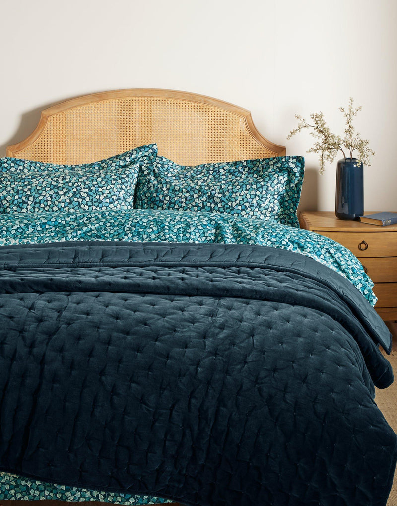 John Lewis Cotton Velvet Quilted Bedspread 220x220cm, UK version