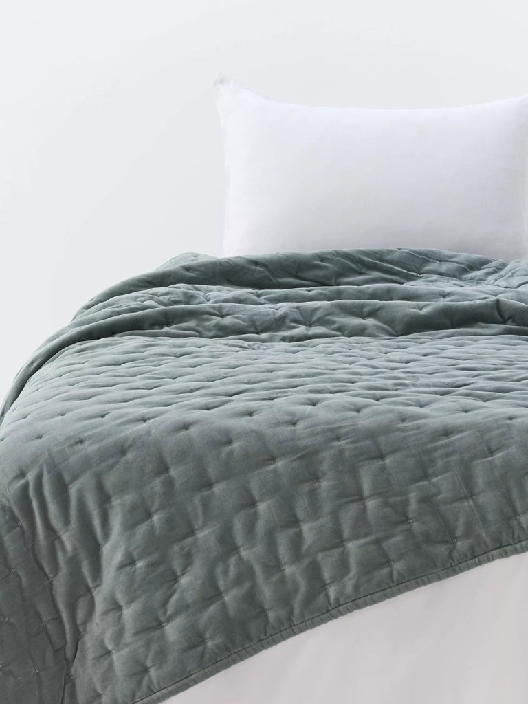 John Lewis Cotton Velvet Quilted Bedspread