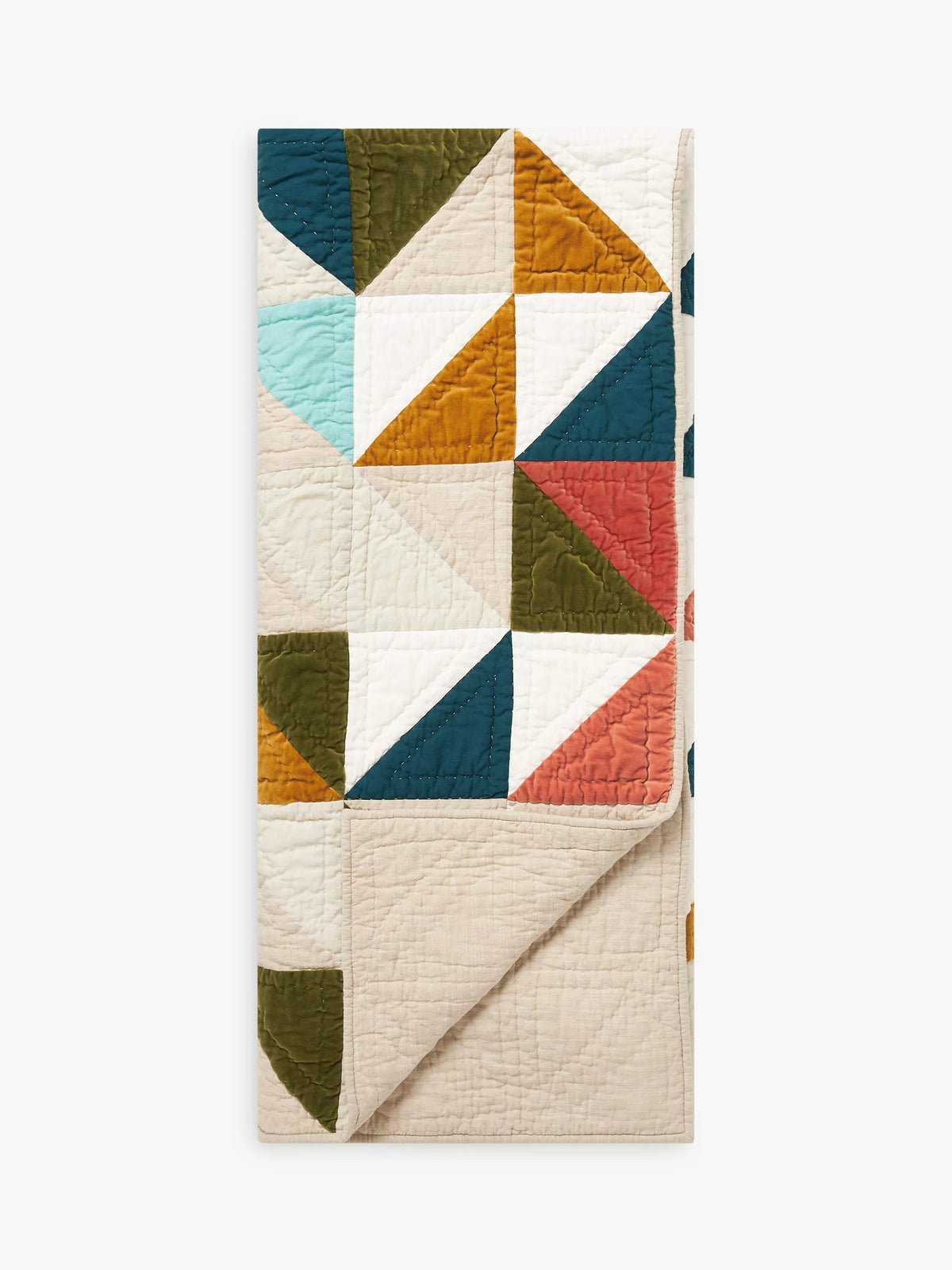 John Lewis colourful patchwork quilted bedspread multi 220 x 220cm, UK version
