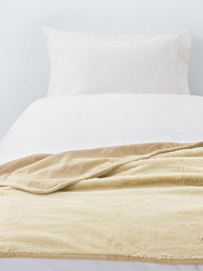 John Lewis Couverture pour bébé en fausse fourrure couleur sable - Acheter en ligne sur McGrocer