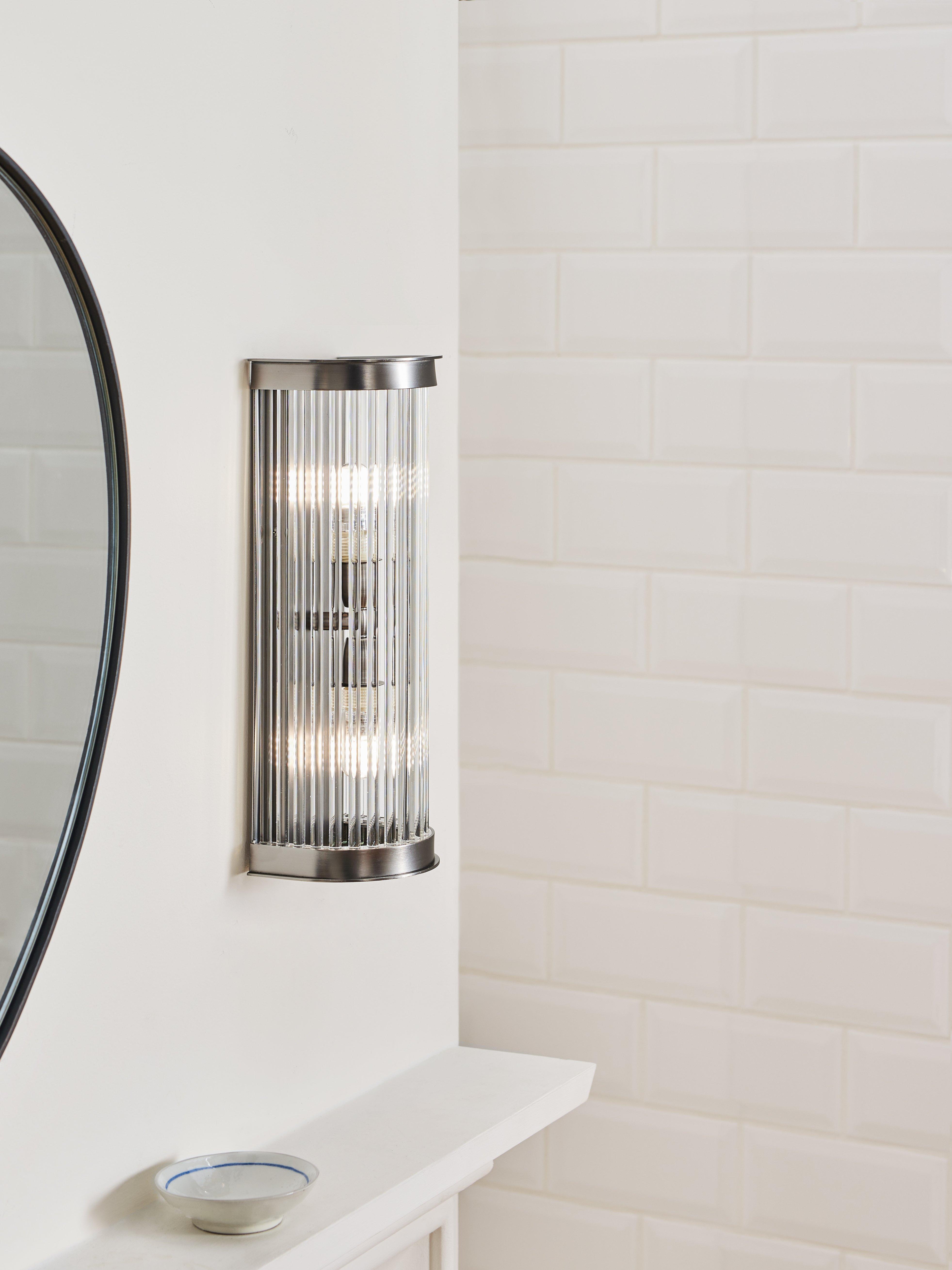 John Lewis Boston ribbed glass bathroom wall light (British brand)