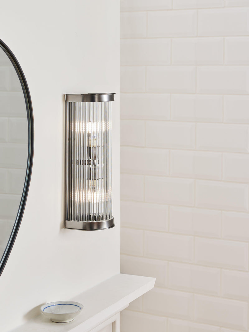 John Lewis Boston ribbed glass bathroom wall light (British brand)