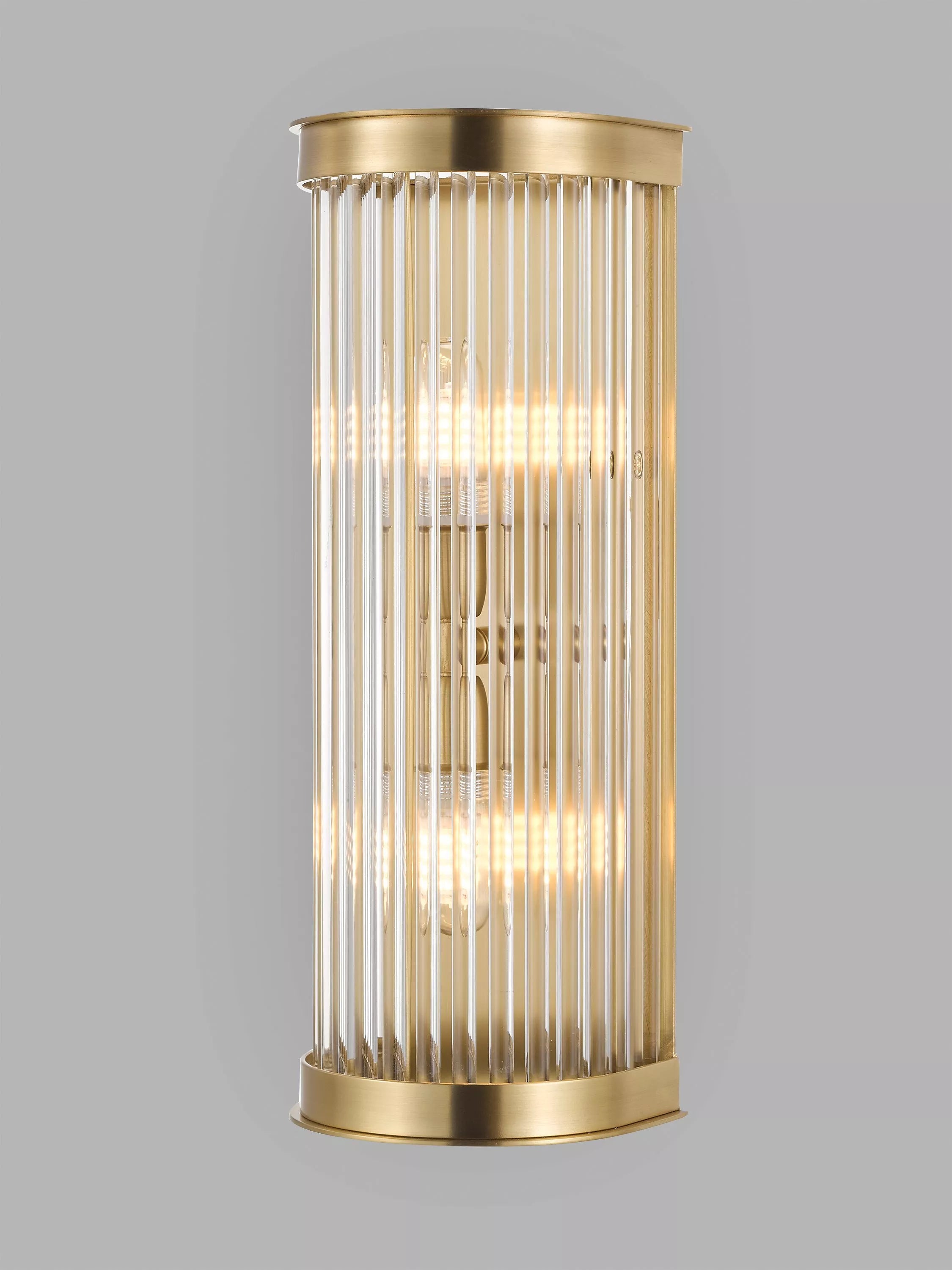 John Lewis Boston Ribbed Glass Bathroom Wall Light - Antique