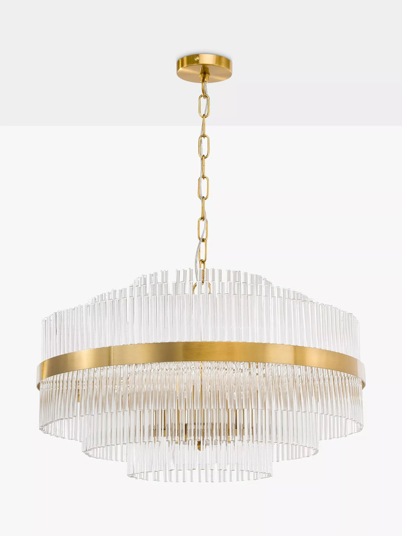 John Lewis Shiminista large chandelier pendant ceiling light matte brass - British product