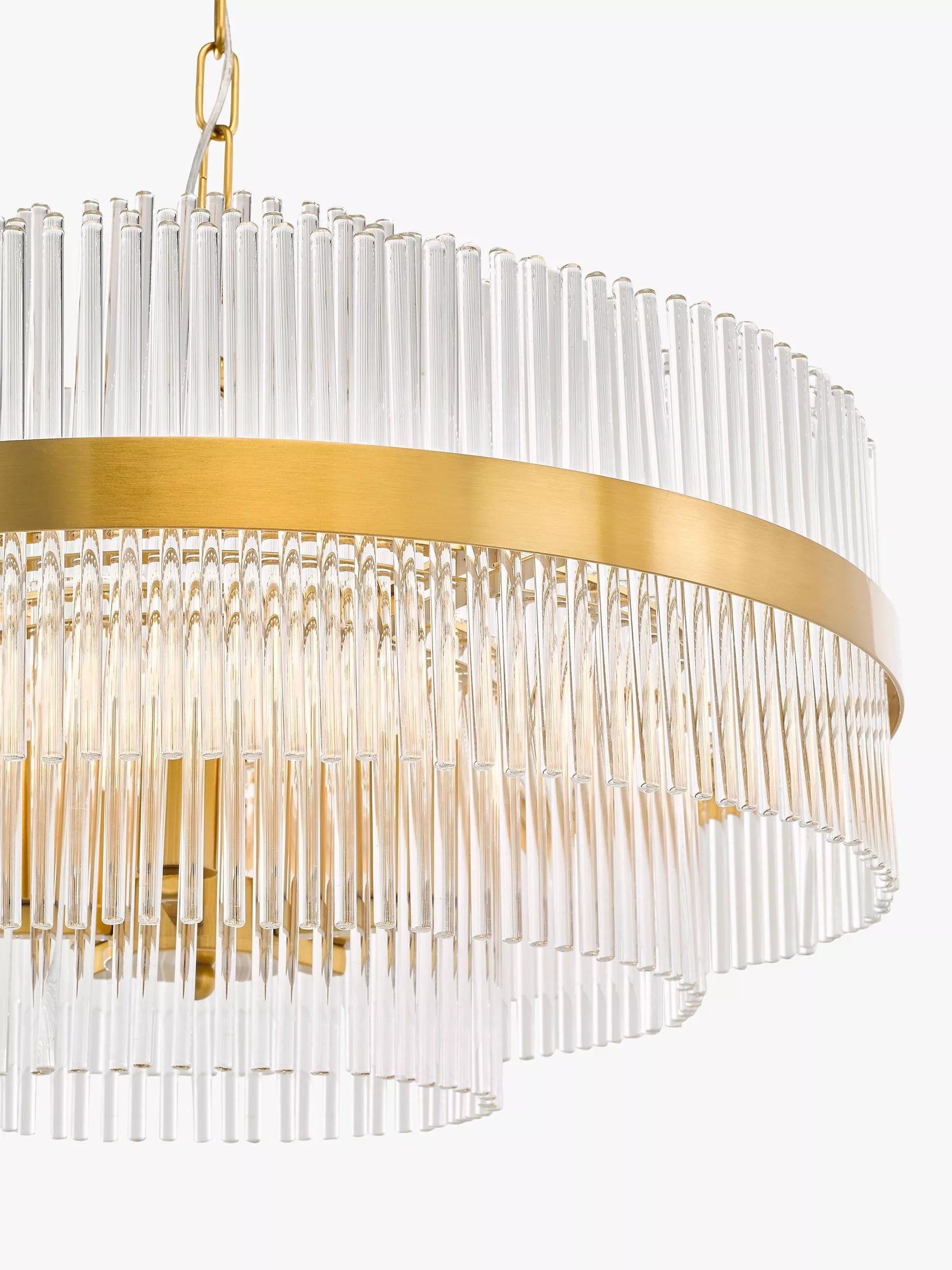 John Lewis Shiminista large chandelier pendant ceiling light matte brass - British product