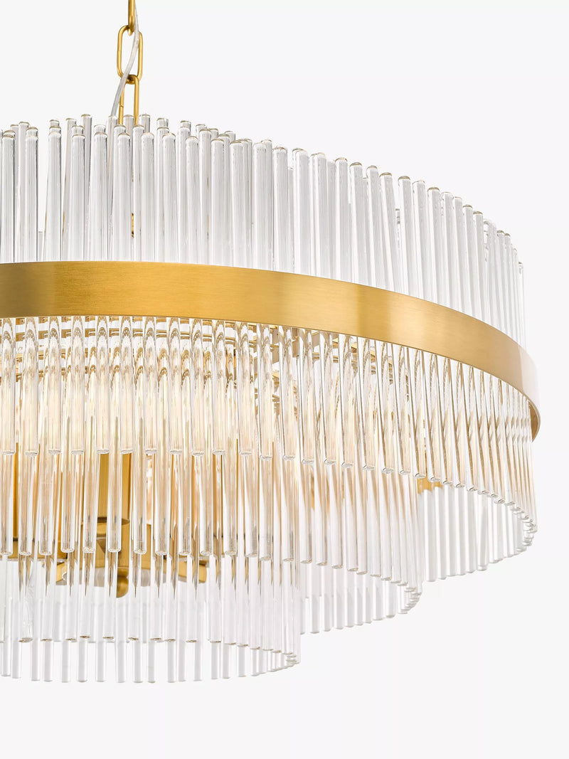 John Lewis Shiminista large chandelier pendant ceiling light matte brass - British product