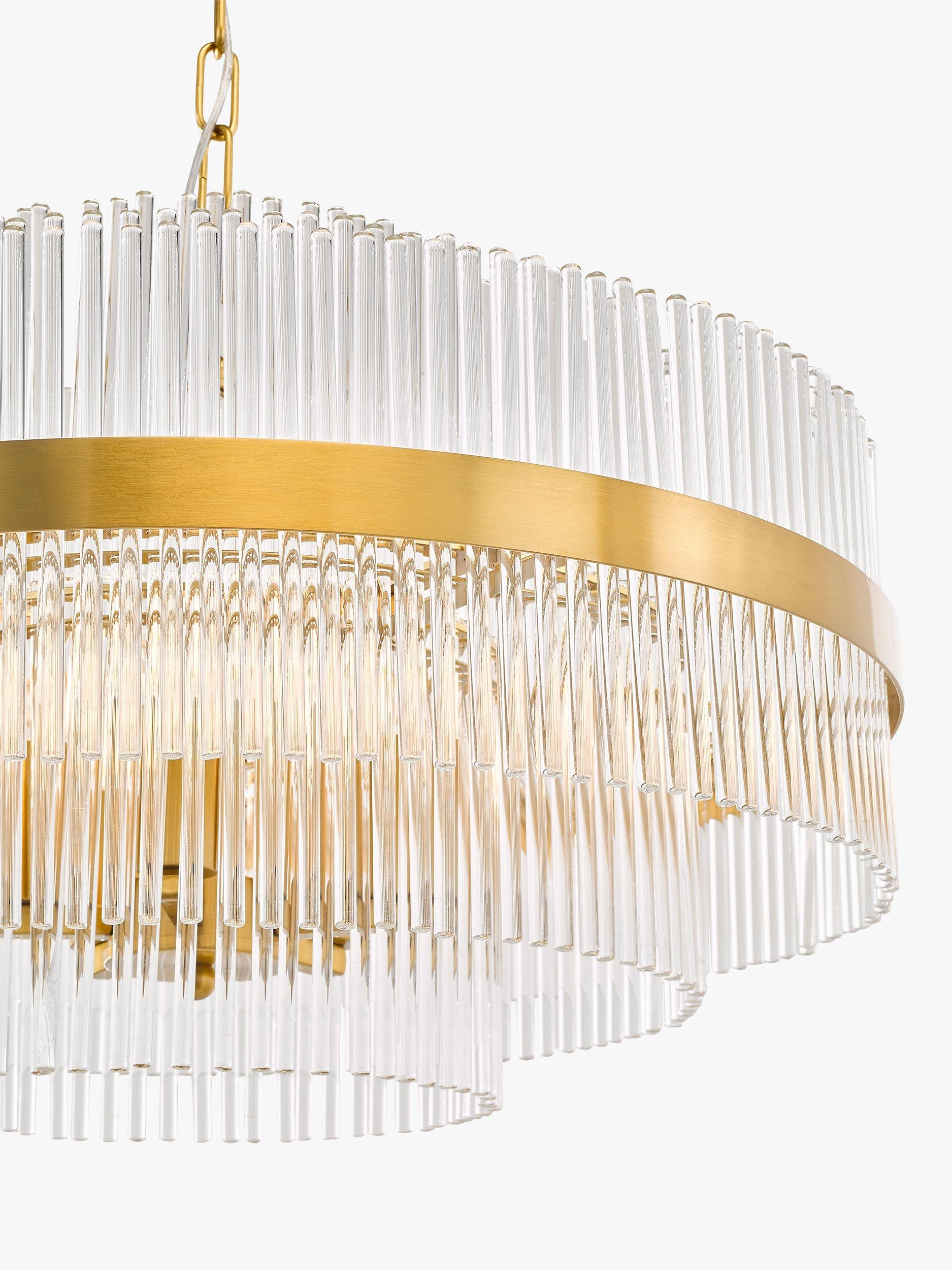 John Lewis Shiminista large chandelier pendant ceiling light matte brass - British product
