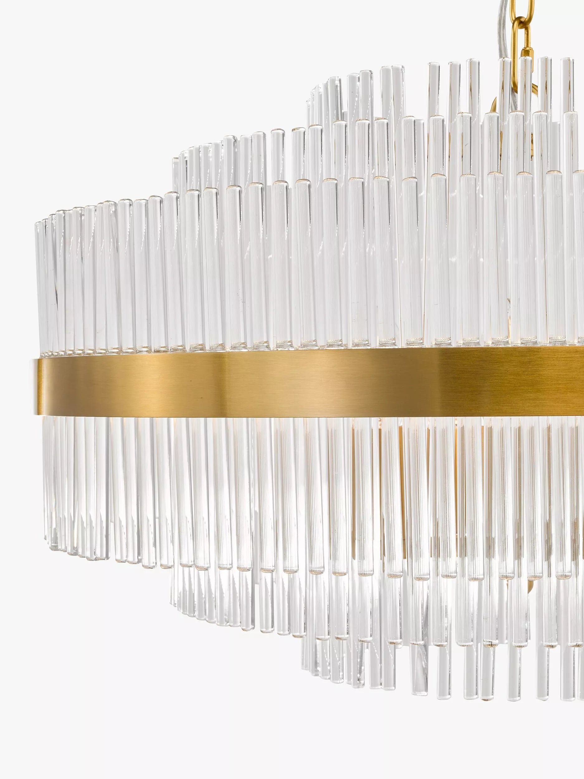 John Lewis Shiminista large chandelier pendant ceiling light matte brass - British product