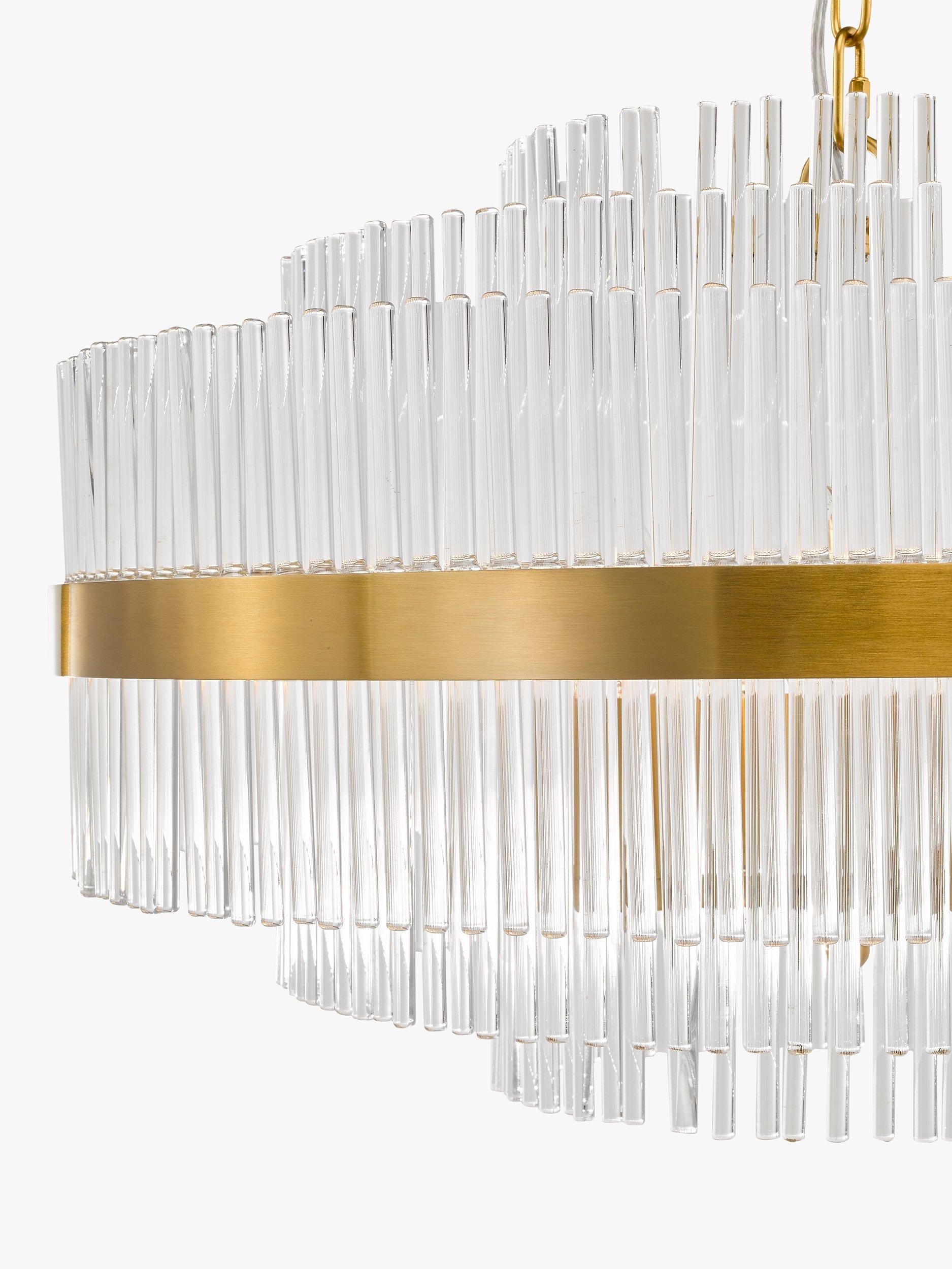 John Lewis Shiminista large chandelier pendant ceiling light matte brass - British product