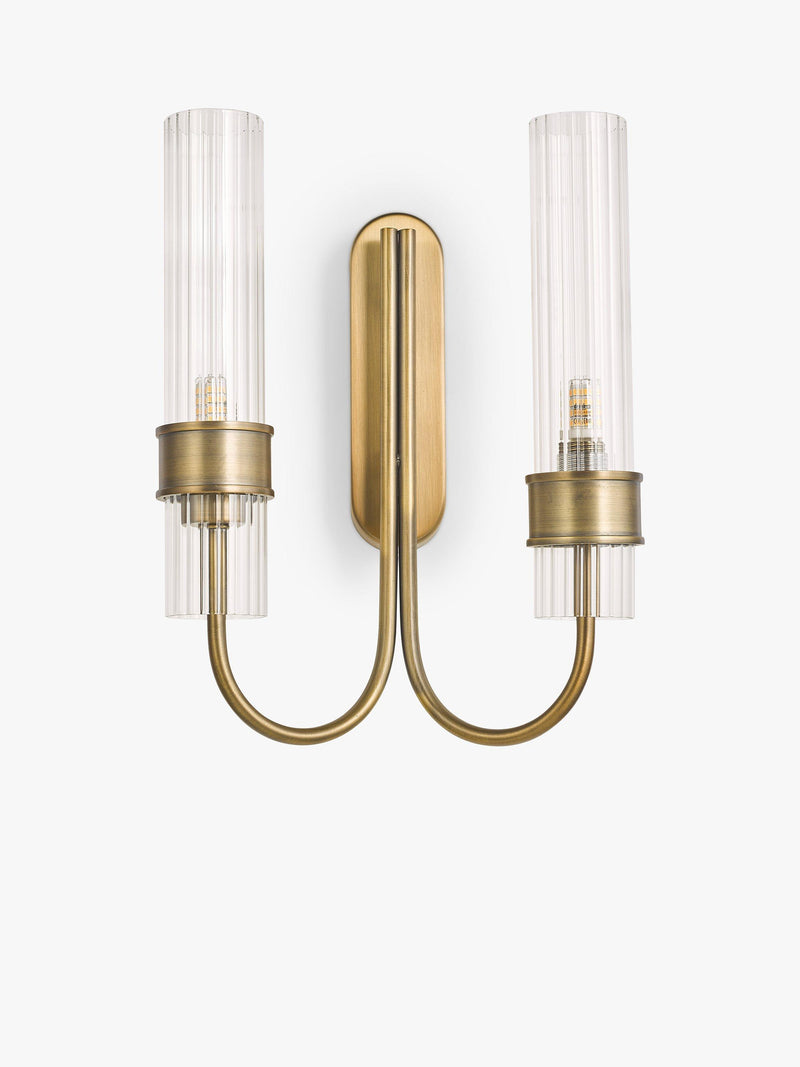 John Lewis fluted glass wall light brass finish (British brand)