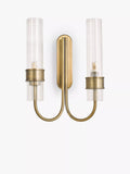 John Lewis fluted glass wall light brass finish (British brand)