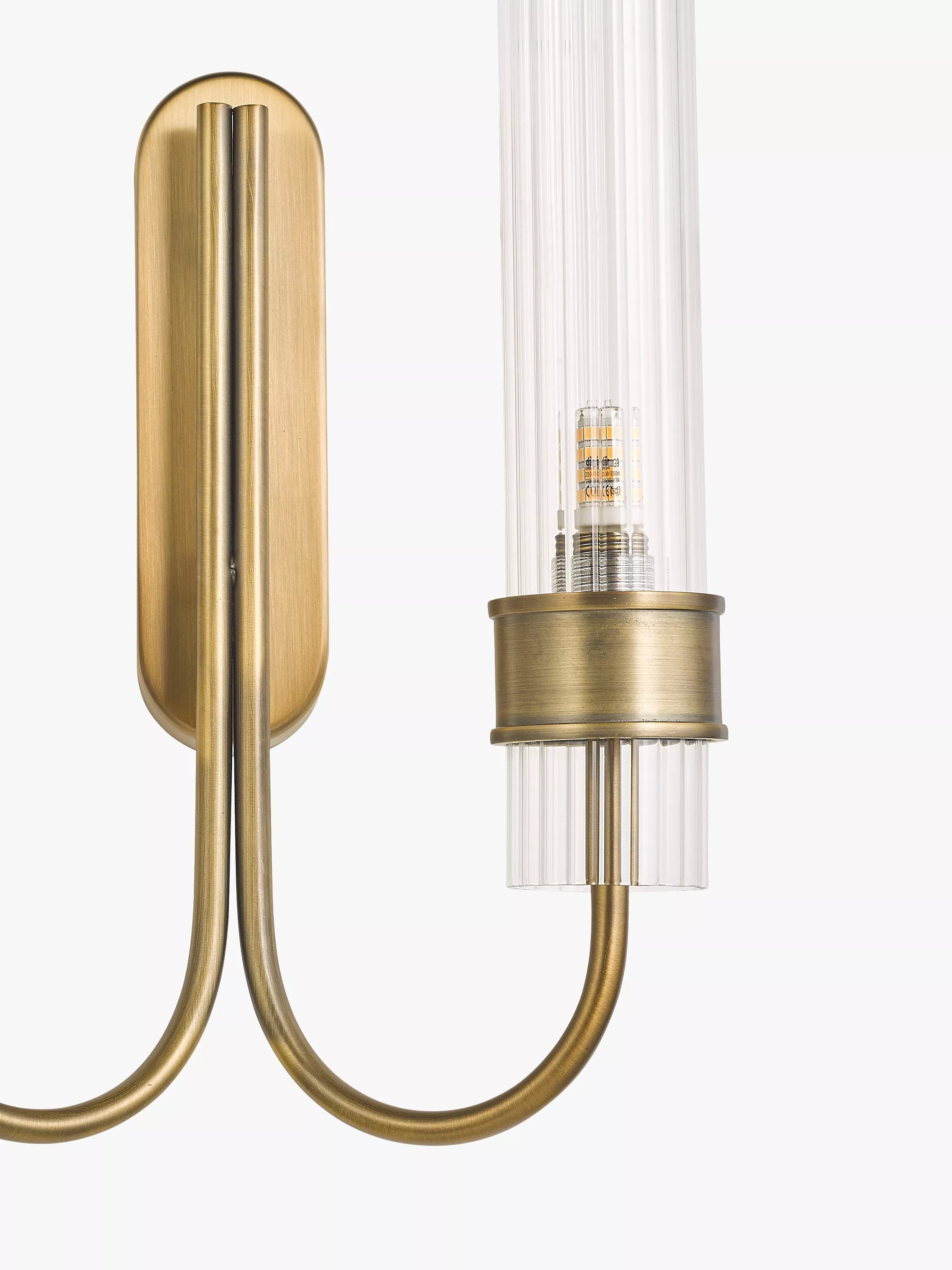 John Lewis fluted glass wall light brass finish (British brand)