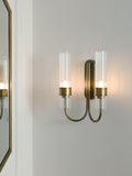 John Lewis fluted glass wall light brass finish (British brand)