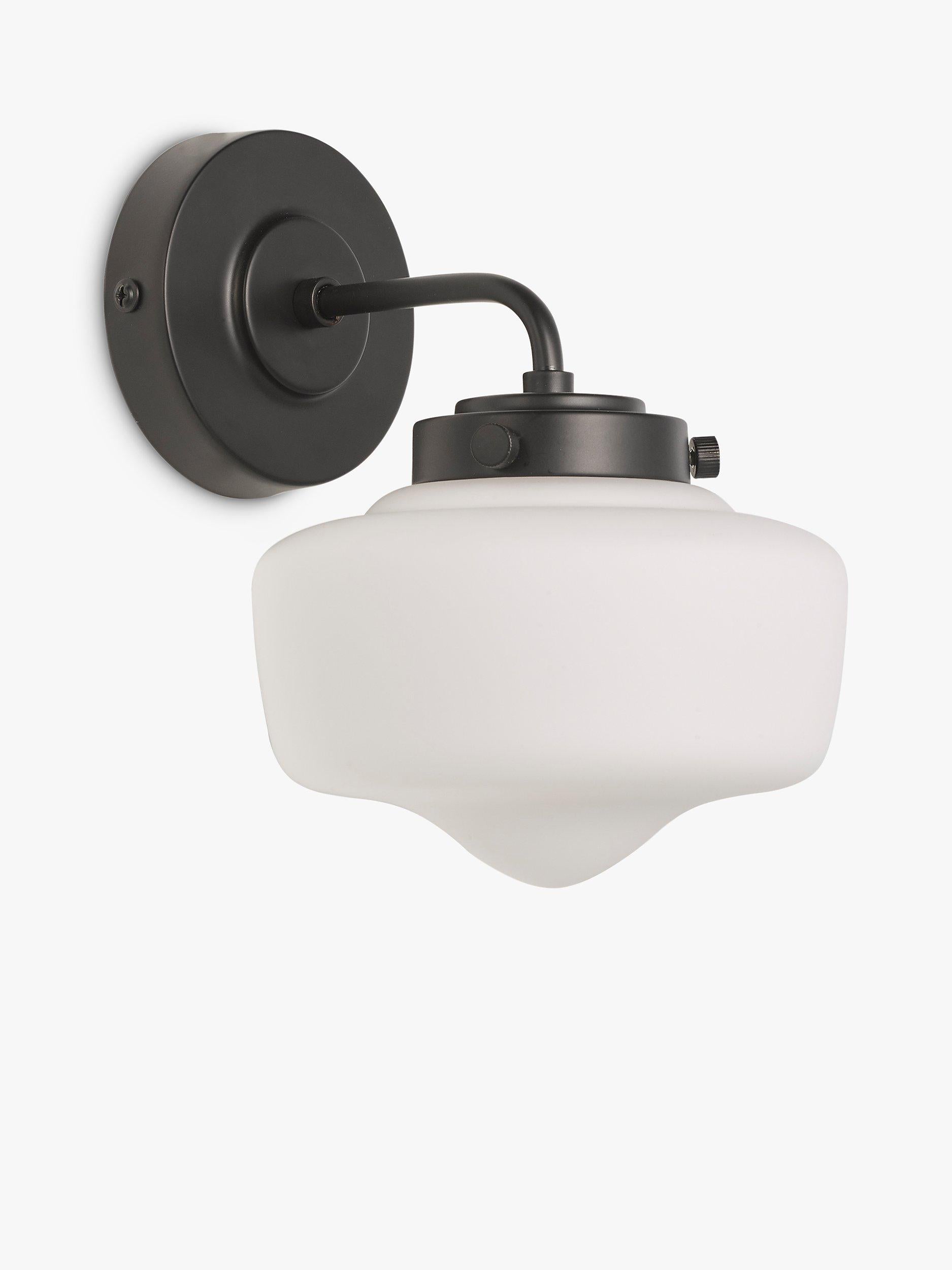 John Lewis School House opal glass bathroom wall light, UK version