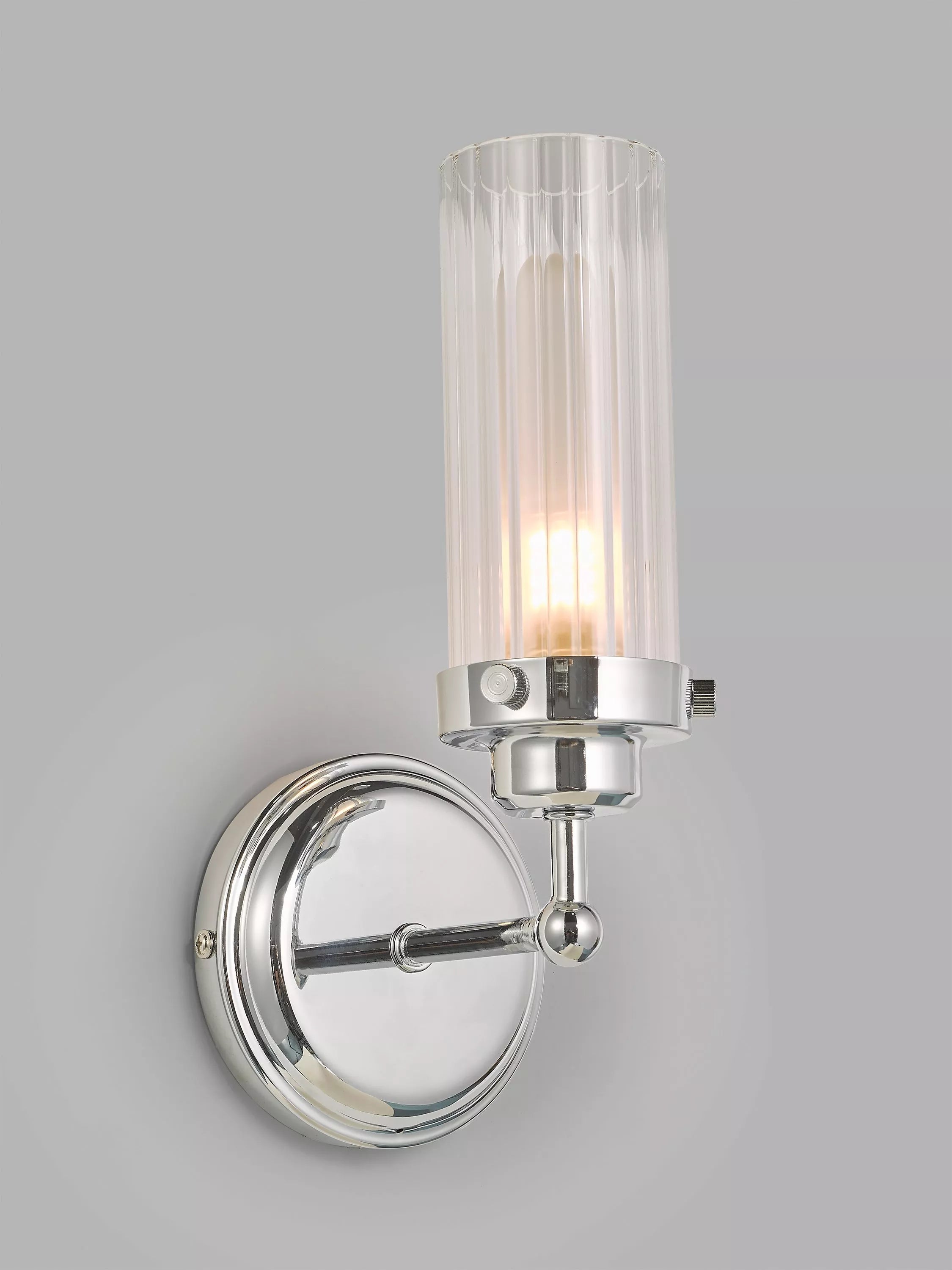 John Lewis Gerippte Glas-Badezimmer-Wandleuchte