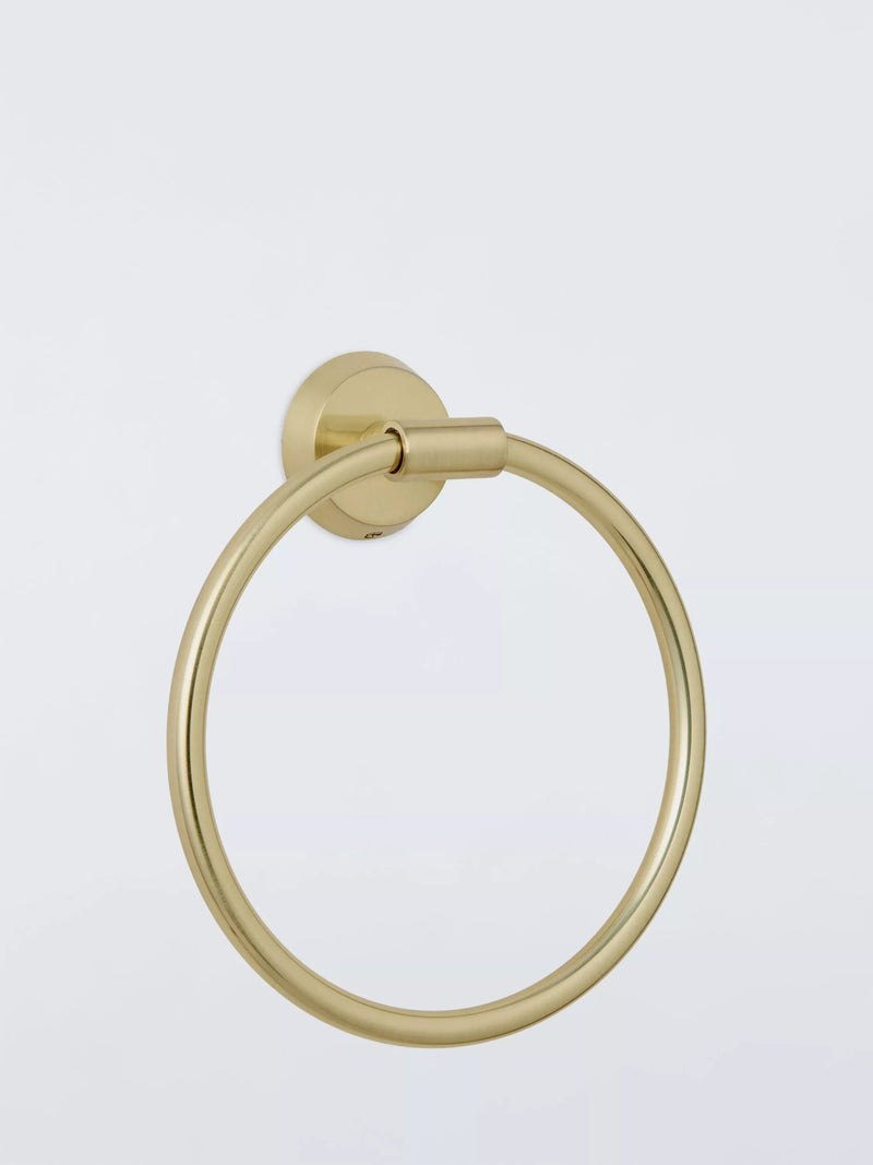 John Lewis towel ring brushed brass, imported from the UK