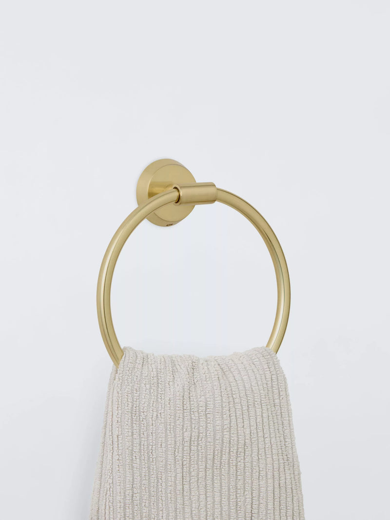 John Lewis towel ring brushed brass, imported from the UK