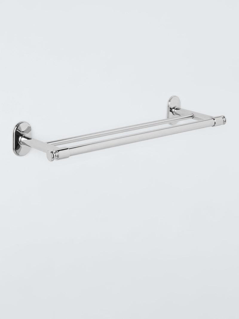 Porte-serviettes double chromé John Lewis Heritage, importé du Royaume-Uni