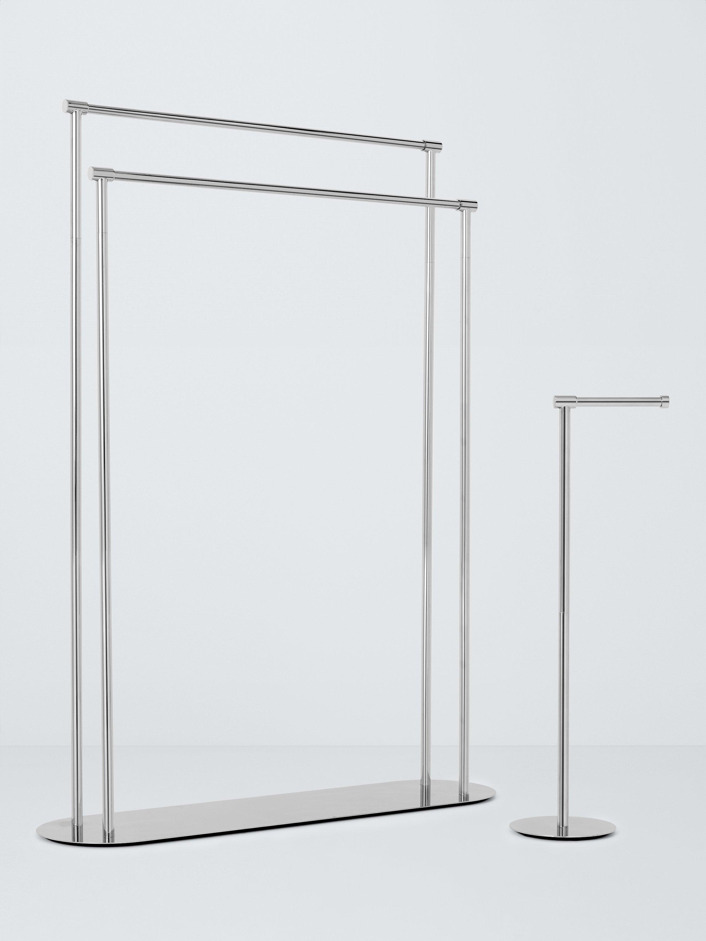 John Lewis freestanding double towel rail chrome finish, imported from the UK