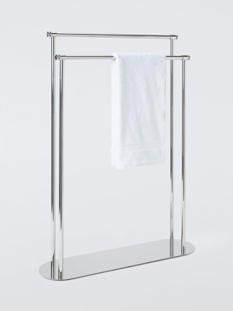John Lewis Heritage freestanding double towel rail chrome, imported from the UK