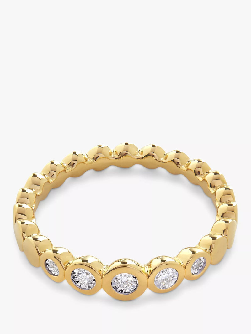 Monica Vinader Diamant-Halb-Eternity-Ring Gold