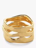 Monica Vinader Wave Triple Band Ring, Gold