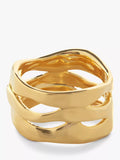 Monica Vinader Wave Triple Band Ring, Gold