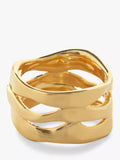 Monica Vinader Wave Triple Band Ring, Gold