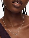 Monica Vinader diamond heart necklace sterling silver 45.7cm (British brand)
