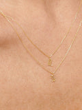 Monica Vinader yellow gold small initial pendant necklace, British brand