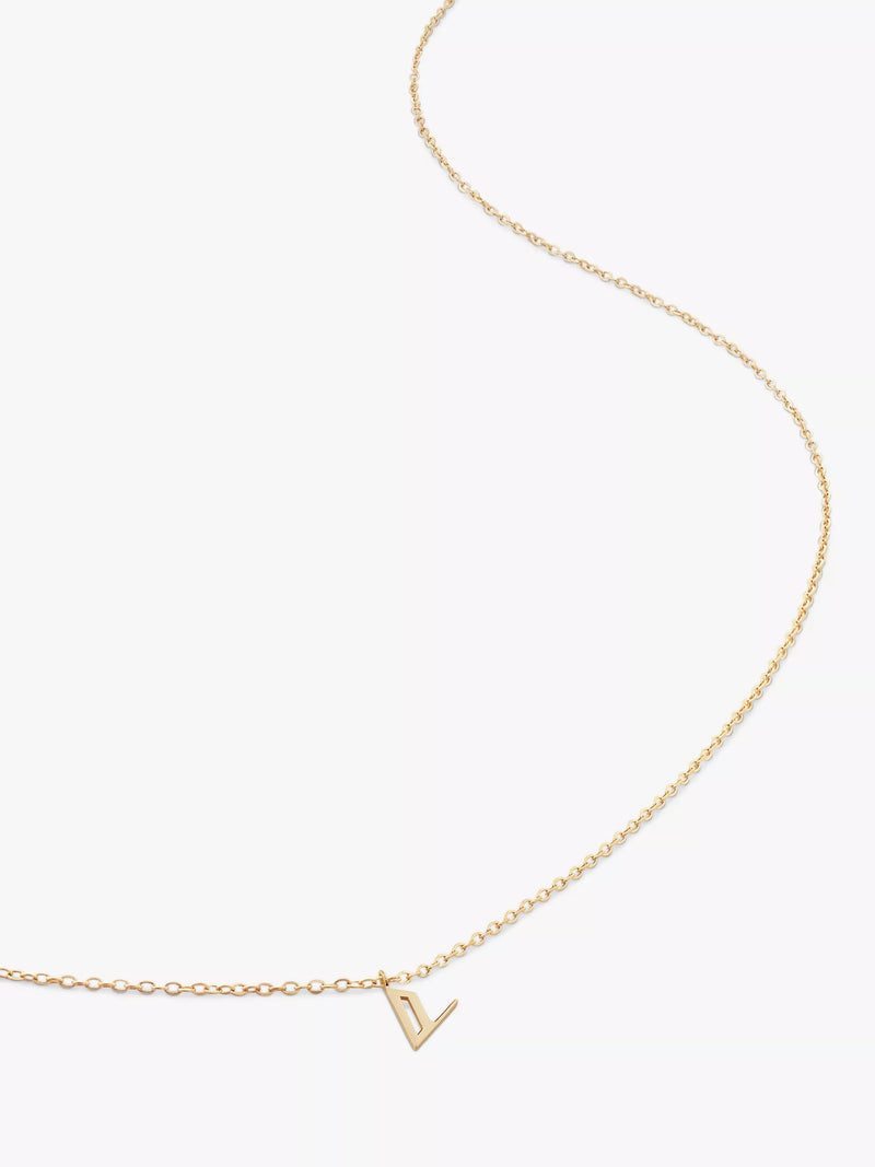 Monica Vinader Yellow Gold Small Initial Pendant Necklace