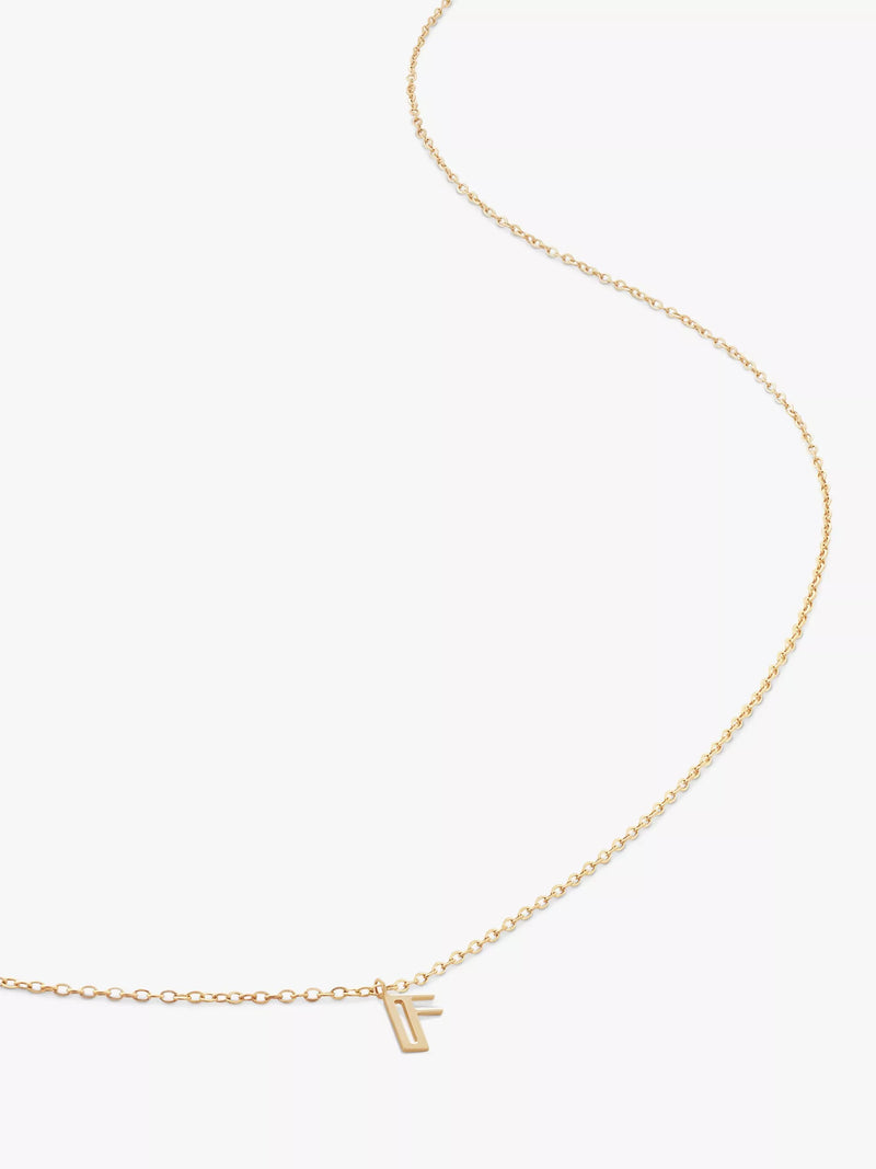 Monica Vinader Yellow Gold Small Initial Pendant Necklace