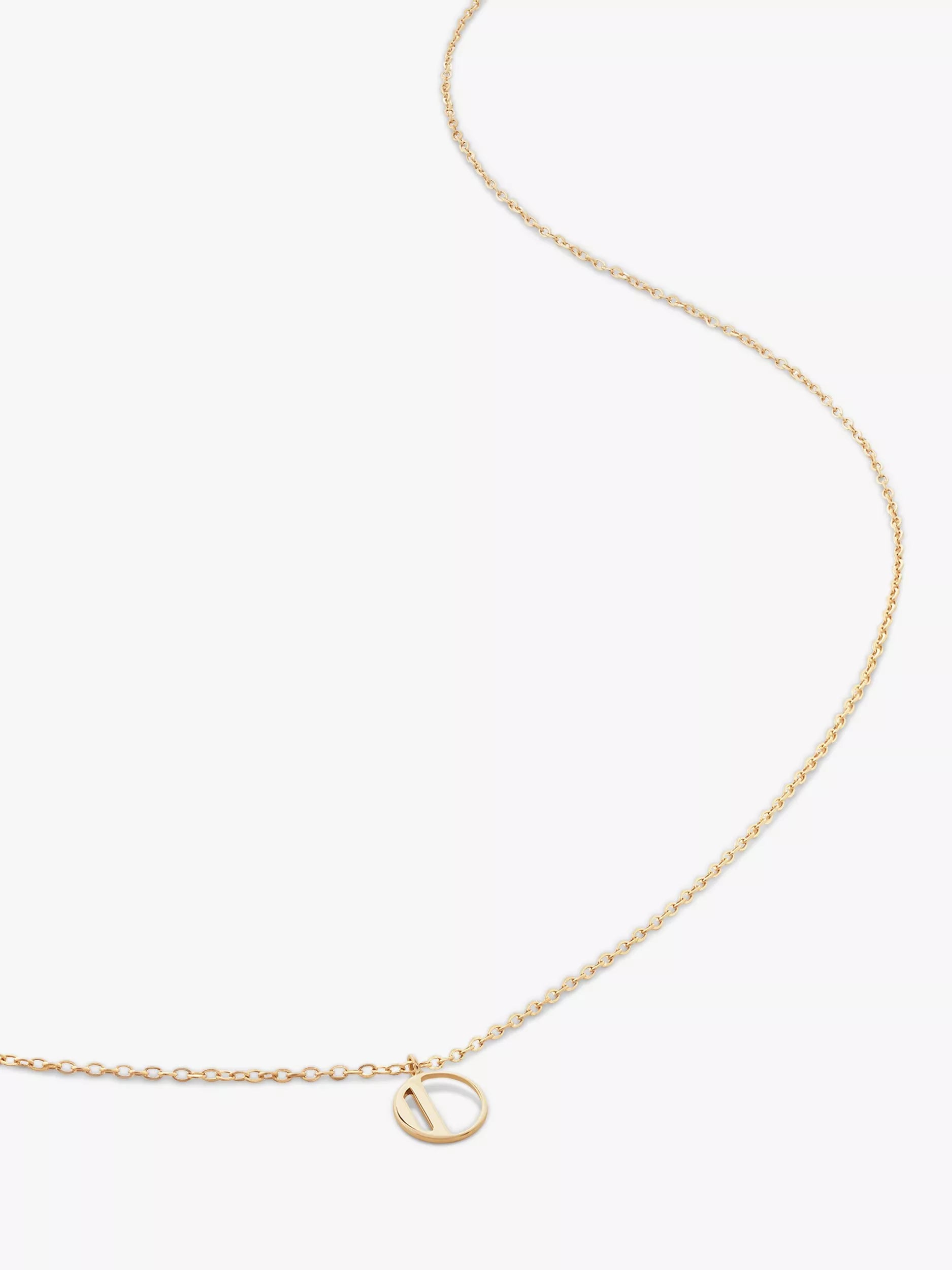 Monica Vinader Yellow Gold Small Initial Pendant Necklace