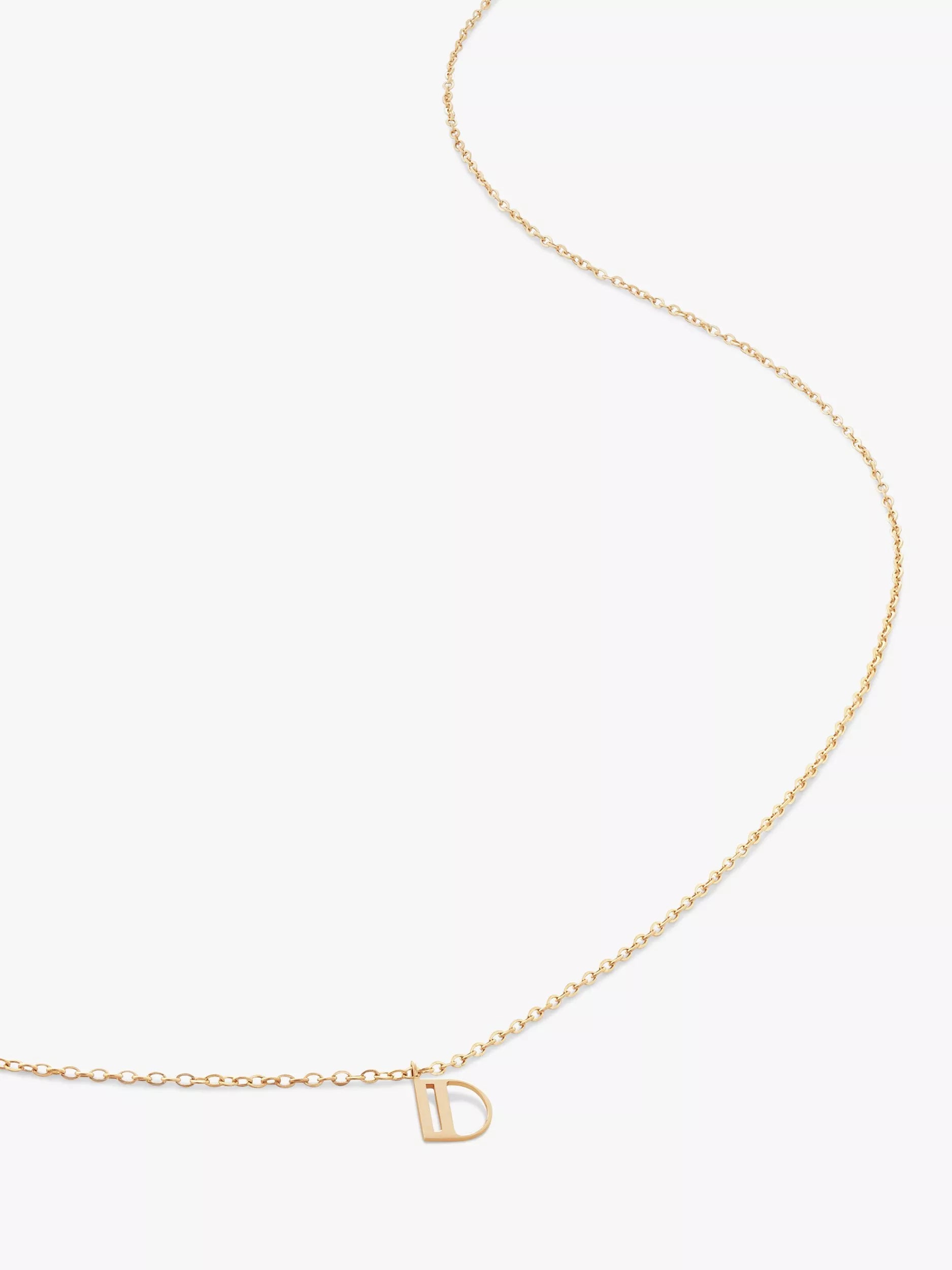 Monica Vinader Yellow Gold Small Initial Pendant Necklace