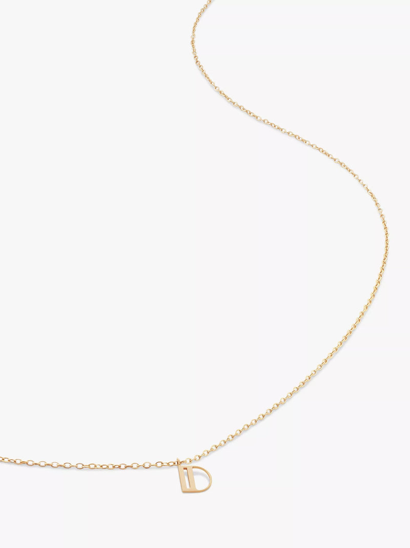 Monica Vinader Yellow Gold Small Initial Pendant Necklace